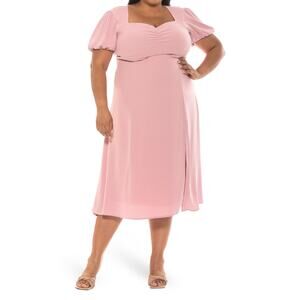 Alexia Admor Gracie Sweetheart Midi Dress Pink Women's Size 2X